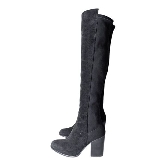 STUART WEITZMAN Hijack Over The Knee Suede Stretch-Back Boot In Black Size 6M - Picture 2 of 9